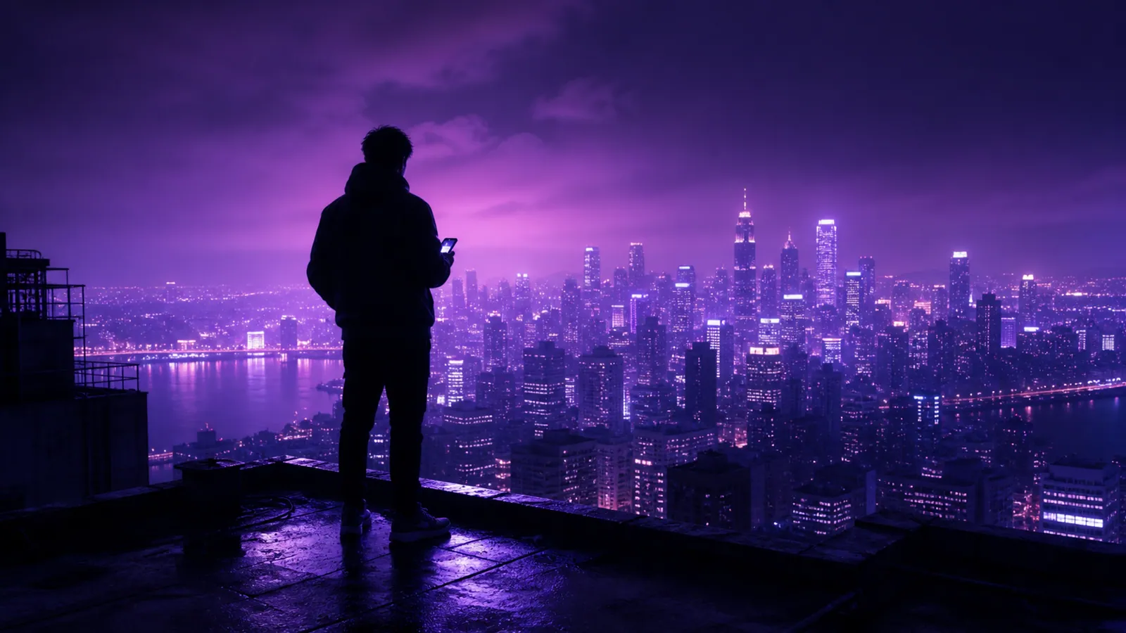 Neon city b-roll thumbnail