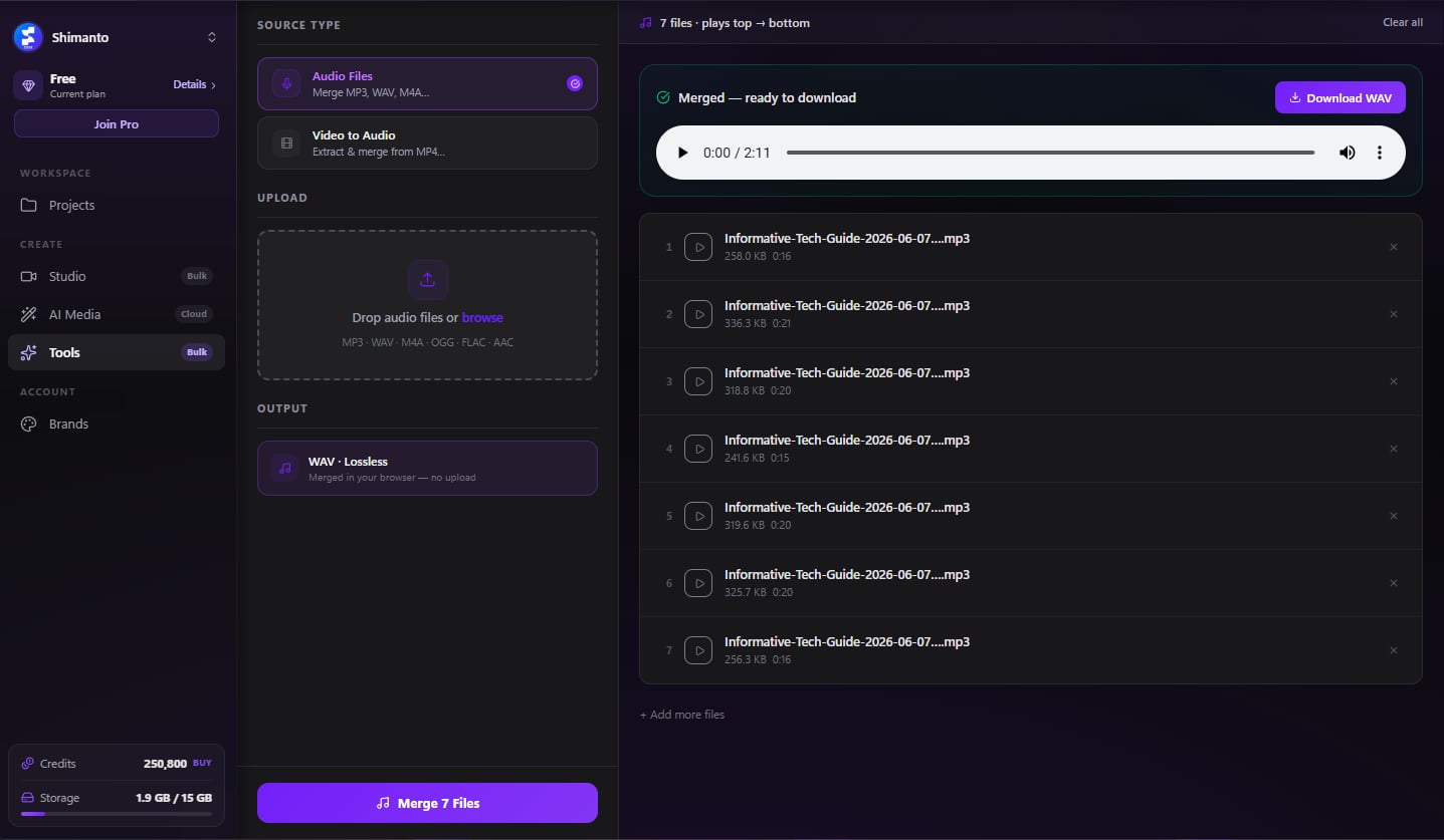 Audio Toolkit product screenshot