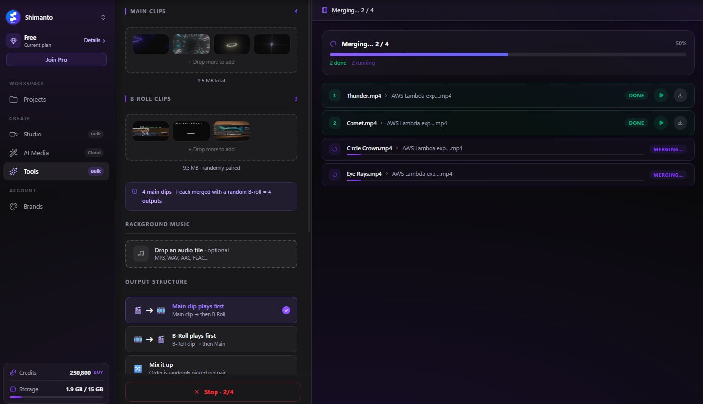 Clip Merger product screenshot