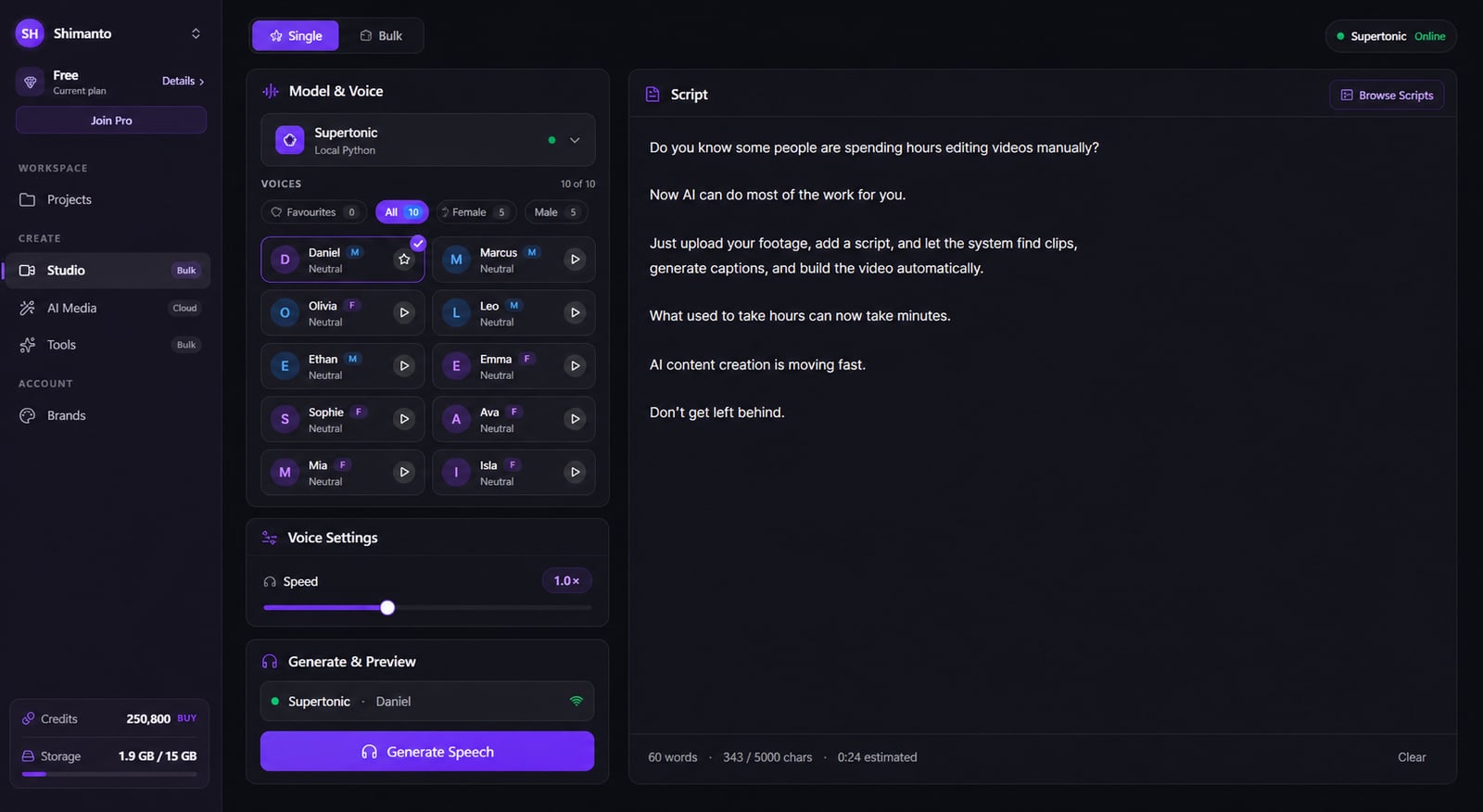 Text to Voice product screenshot